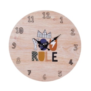 Ceas de perete pentru camera copilului, 33 cm, mdf, model You Rule