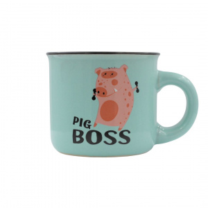 Ceșcuță espresso cu mesaj Pig Boss