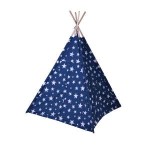 Cort teepee albastru, Koopman, model stele albe, 115x115x160 cm - Img 1