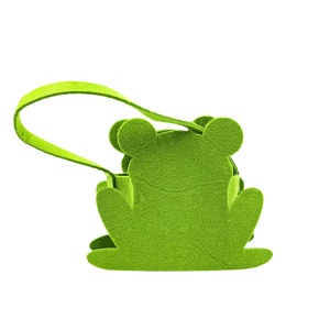 Coșuleț decorativ, pentru Paște, din fetru, model broscuță, 14 cm