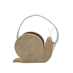 Coșuleț decorativ, pentru Paște, din fetru, model melc, 14 cm