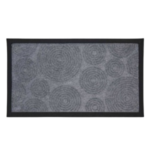 Covor de intrare cauciuc 40x70 cm, gri, model cerculețe