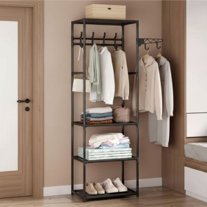Cuier multifuncțional cu polițe și cârlige, compact și modern 50x36x170 cm
