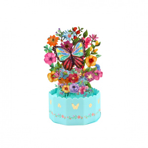 Decorațiune din hârtie Magic Pop-Ups Fluture cu flori - Img 1