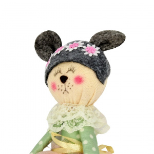 Decorațiune Zooky animăluț șoricel rochiță roz