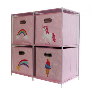 Dulap modular 2 rafturi și 4 cutii depozitare Unicorn - Img 4