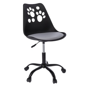 Scaun de birou ergonomic pivotant Joy, reglabil pe înălțime, cu roți și pernă de șezut, negru/gri