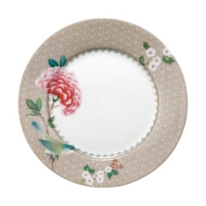 Farfurie din porțelan, Pip Studio, Khaki, 21 cm, colecția Blushing Birds
