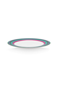 Farfurie din porțelan, Pip Studio, Stripes Pink-Green, 23cm, colecția Pip Chique