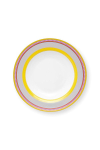 Farfurie din porțelan, Pip Studio, Stripes Yellow, 23.5cm, colecția Pip Chique - Img 1