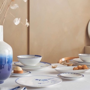 Farfurie din porțelan, Pip Studio, White, 25.5 cm, colecția Pip & The Blue Bird