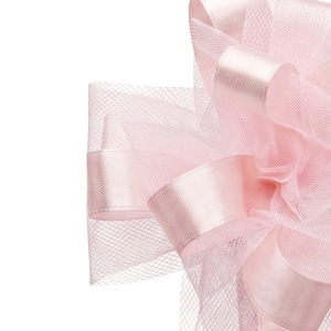 Fundă decorativă pentru evenimente, cu autoformare tulle, roz pastel