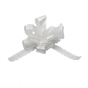 Fundă nuntă cu autoformare tulle 20cm alb - Img 2