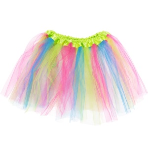 Fustiță tutu multicoloră din poliester, 29 cm, 48 g, accesoriu colorat pentru petreceri și evenimente
