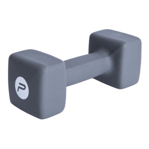 Ganteră neopren 6 kg Pure 2 Improve – capete pătrate, gri și ambalaj premium