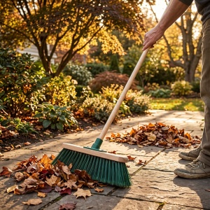 Mătură de grădină, cu coadă din lemn, ProGarden, culoare verde, 120 cm