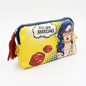 Geantă pentru produse cosmetice, Nekupto, 19.5x12x7 cm, You are amazing