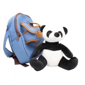 Ghiozdan grădiniță, Perletti, urs panda, pluș detașabil, 21cm - Img 3