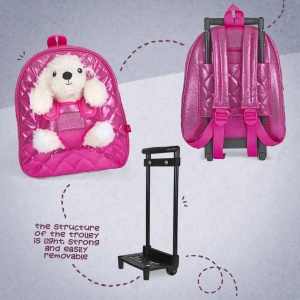Ghiozdan troller, Perletti, model Cățeluș Didi, 32 cm, colecția Perletti Toys
