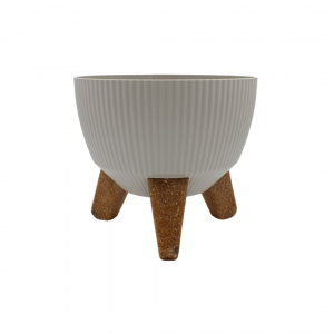 Ghiveci elegant cu trei picioare, H&S Collection, culoare bej, diametru 19 cm