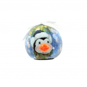 Glob decorativ bleu, cu ornamente - Pinguin dichisit