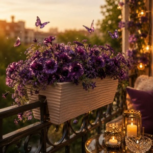 Hanging railing planter, Flower Bridge Sylt, 59 x 26 x 24 cm, sand beige, for balcony, terrace, and garden