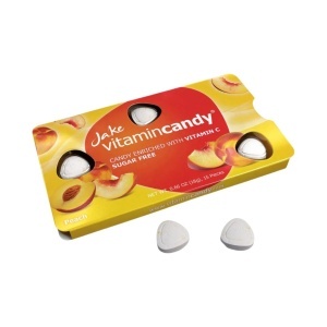 Jake Vitamin Candy – bomboane fără zahăr cu Vitamina C, piersică, cutie cu 12 blistere
