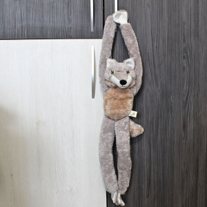 Jucărie lup, din pluș, culoarea gri, 57 cm