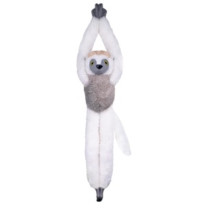 Jucărie sifaka, din pluș, culoarea alb, 57 cm