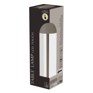 Lampă de masă, LED Touch, 10x36 cm, taupe, 3 trepte de intensitate, lumină alb cald