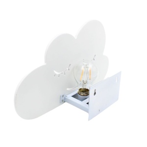 Lampă de perete cu LED, model norișor, din MDF, 22x34 cm – iluminat ambiental pentru camera copilului