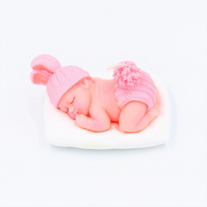 Lumânare decorativă Bebe îngeraș roz - Img 3