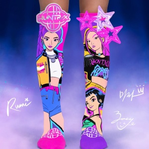 Madmia KPOP DEMON HUNTERS colourful knee-high socks for girls, ages 6–99
