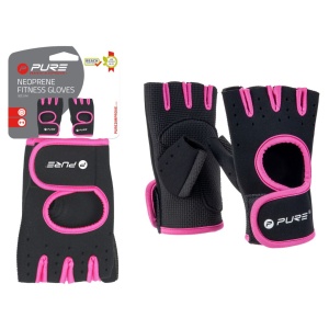 Mănuși ciclism Pure 2 Improve, fără degete, culoarea roz, închidere cu velcro, mărime S/M