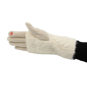 Mănuși damă, Antonio, cu funcție touch și manșetă detașabilă, culoare bej, one size