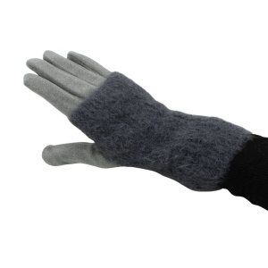 Mănuși damă, Antonio, cu funcție touch și manșetă detașabilă, culoare gri, one size