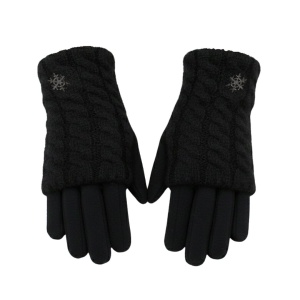 Mănuși damă, Antonio, cu funcție touch și manșetă detașabilă, culoare negru, one size