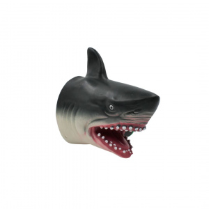 Marionetă de mână, pentru copii, Deluxebase, 15 cm, model rechin