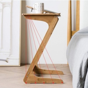 Masă multifuncțională, pliabilă, din bambus, pentru laptop și tabletă, 60x35x67 cm, eCarla, STL21