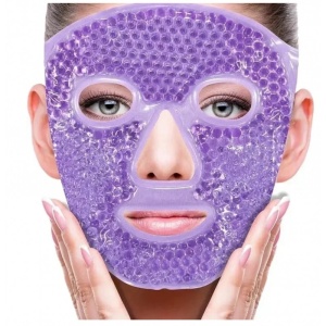 Mască facială cu gel dublu, răcoritoare și încălzitoare, pentru relaxare și îngrijirea pielii, mov, eCarla, AK22FIO