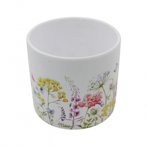 Mască ghiveci, din ceramică, floricele fluturași, 12 cm