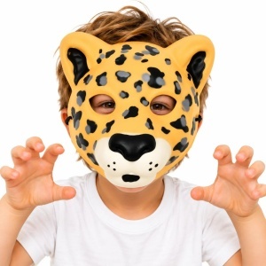 Mască pentru copii, Deluxebase, mărime universală, model animăluț leopard