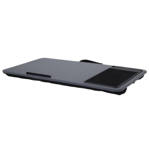 Măsuță portabilă pentru laptop, cu pernuță și mousepad, gri, 57.5x30.5x4 cm