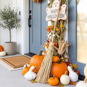 Matură decorativă, din paie, pentru a completa deghizarea de Halloween, 90 cm