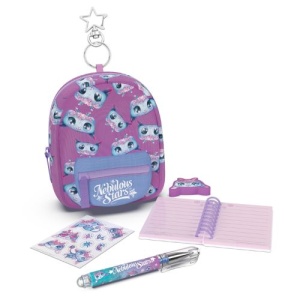 Mini rucsac-breloc Nebulous Stars Agatha, cu carnețel, pix, radieră și abțibilduri