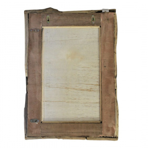 Oglindă de perete, ramă din lemn de tec reciclat, 72x51 cm