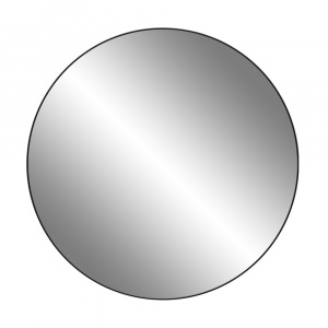 Oglindă de perete, ramă rotundă metalică, culoare neagră, 110cm