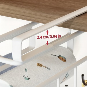 Organizator de bucătărie, suspendat, din metal, cu raft și cârlige pentru ustensile și căni, Ecarla, culoarea alb, 25×25 ×9,7 cm, OR116B