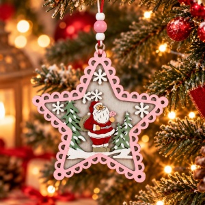 Ornament brad Stea Moș Crăciun 12x12 cm
