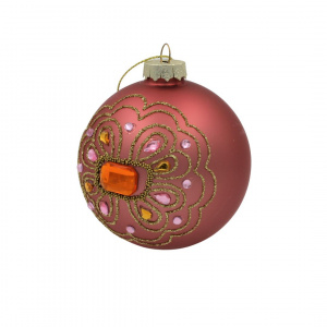 Ornament de Crăciun, House of Seasons - Glob stilizat rose